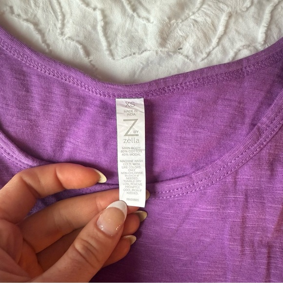 Zella Purple Sleeveless Relaxed Tank Top - Picture 2 of 6